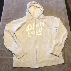 Life is Good zip up hoodie- size large